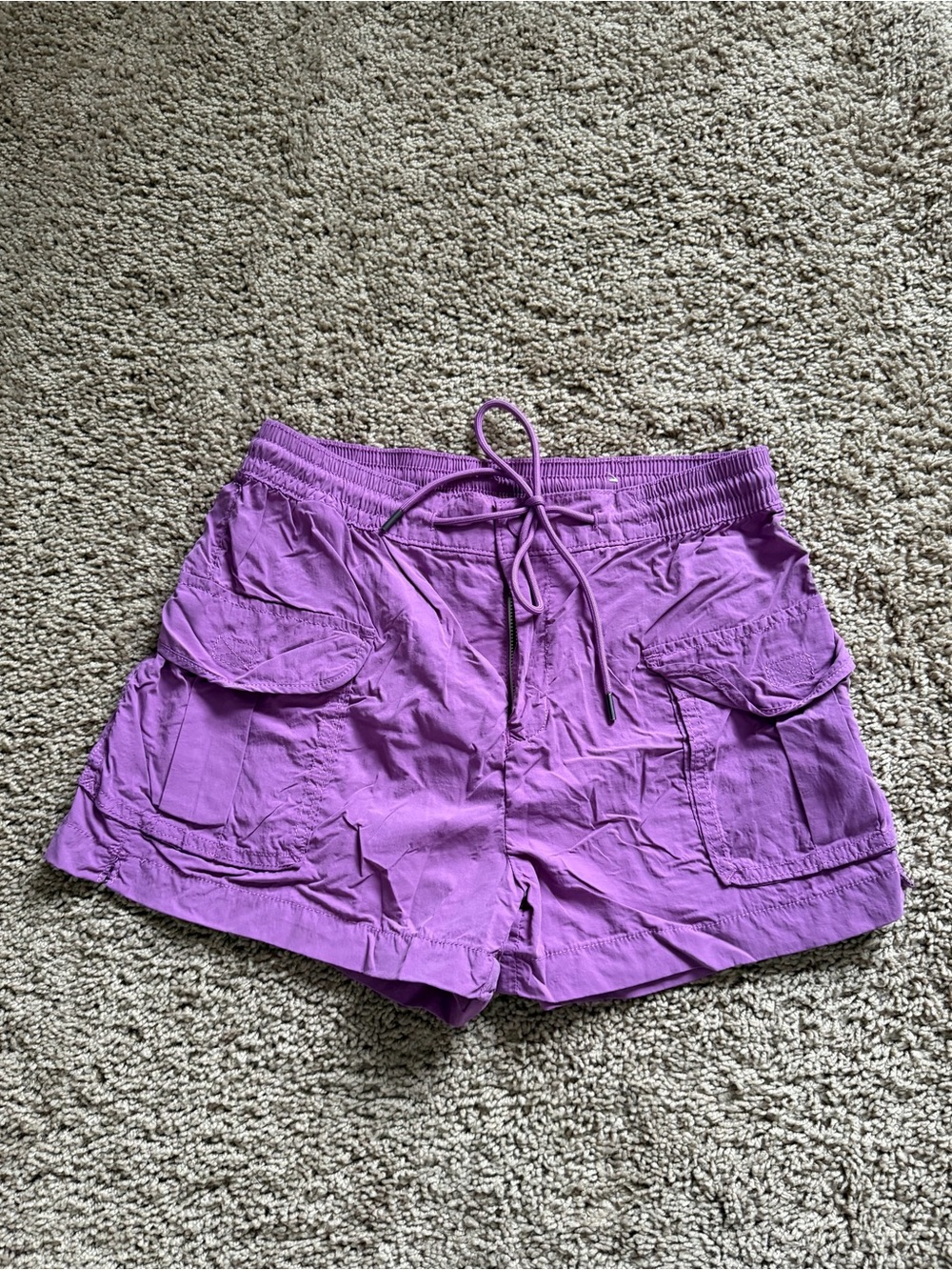 American Eagle Outfitters Purple Cargo Drawstring Shorts - Picture 1 of 3